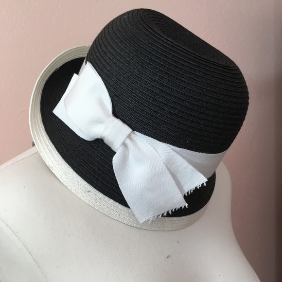 Vintage 1980’s Toucan Art Deco Retro Black Bow Flapper Cloche Derby Hat - Picture 12 of 15